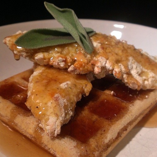 Coconut Chicken and Flax Waffles