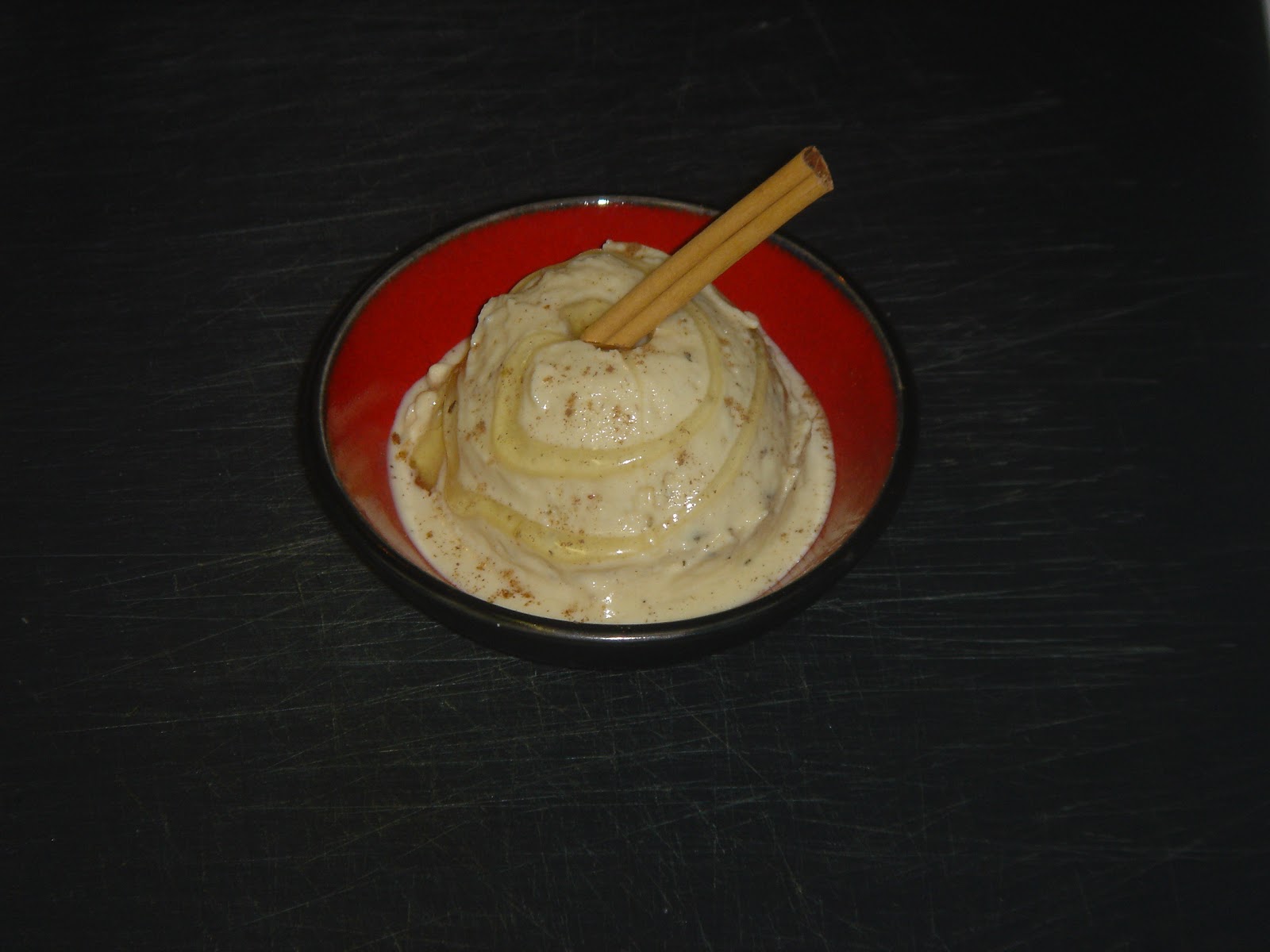 Raw Cannabis French Vanilla Ice Cream with Allspice Orange Honey Butter Kief Swirls