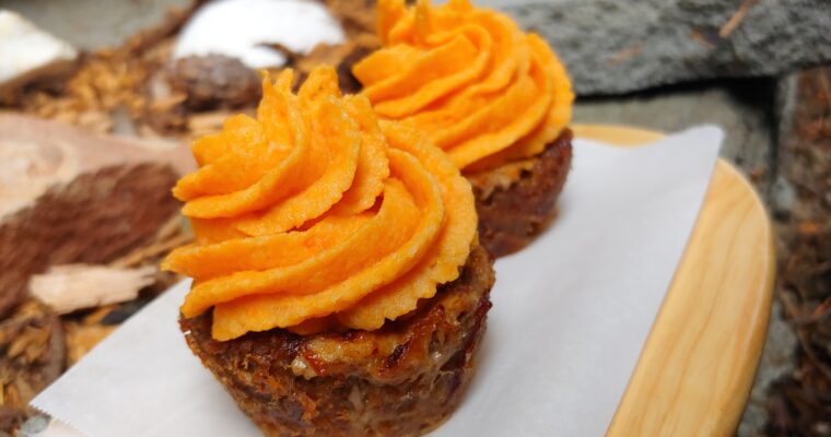 Animal-Based Wagyu Meatloaf Cupcakes with Sweet Potato Frosting