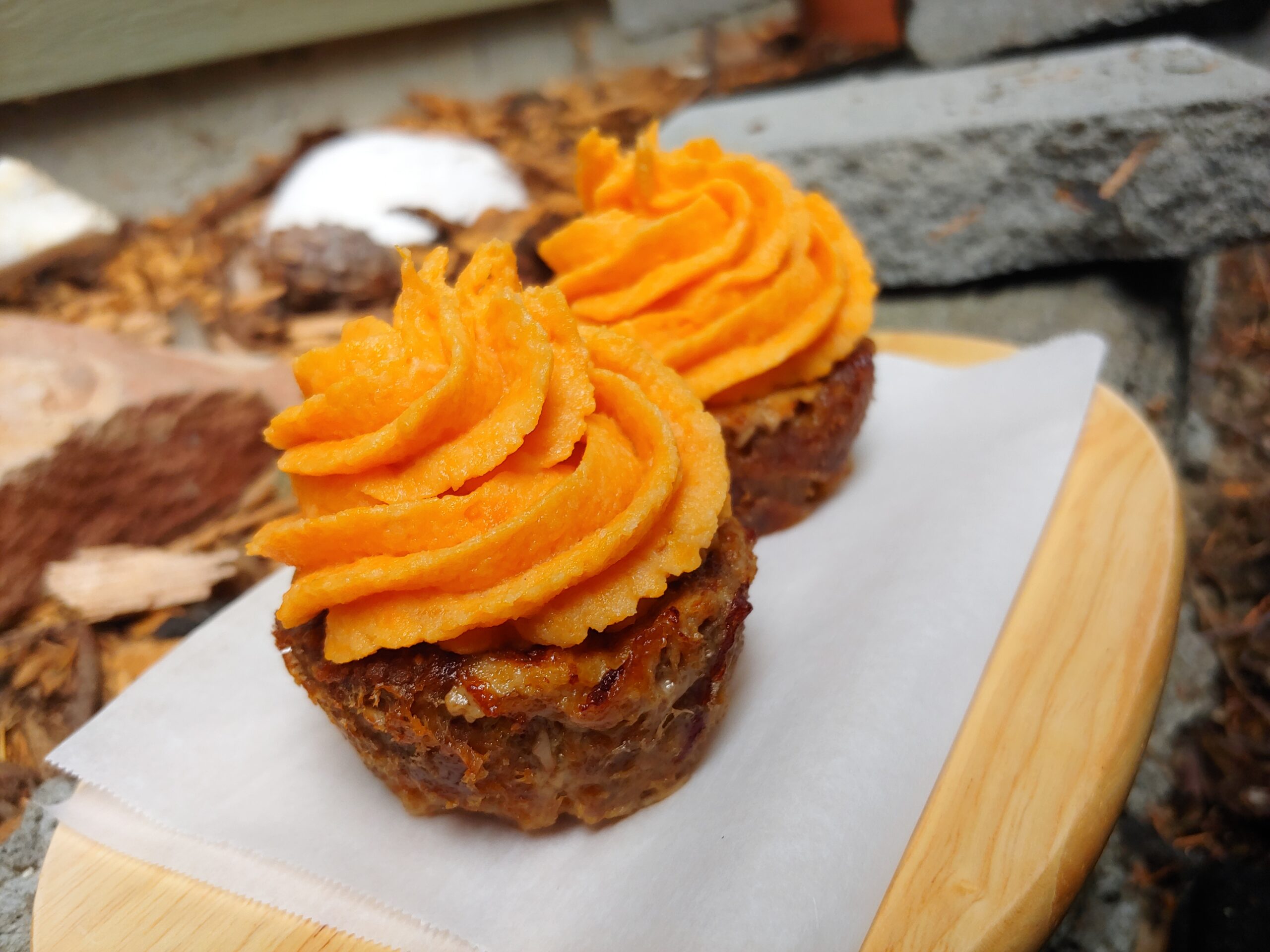 Animal-Based Wagyu Meatloaf Cupcakes with Sweet Potato Frosting